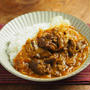 残った牛すじ煮込みアレンジカレー、あいがけ・フクオカ・カレーマニアックス