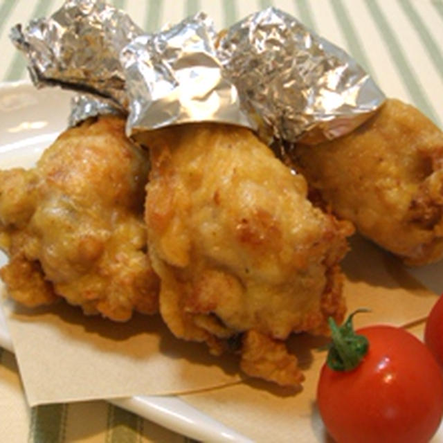骨付きチキンのから揚げで夕ご飯♪ガブリとどうぞ★