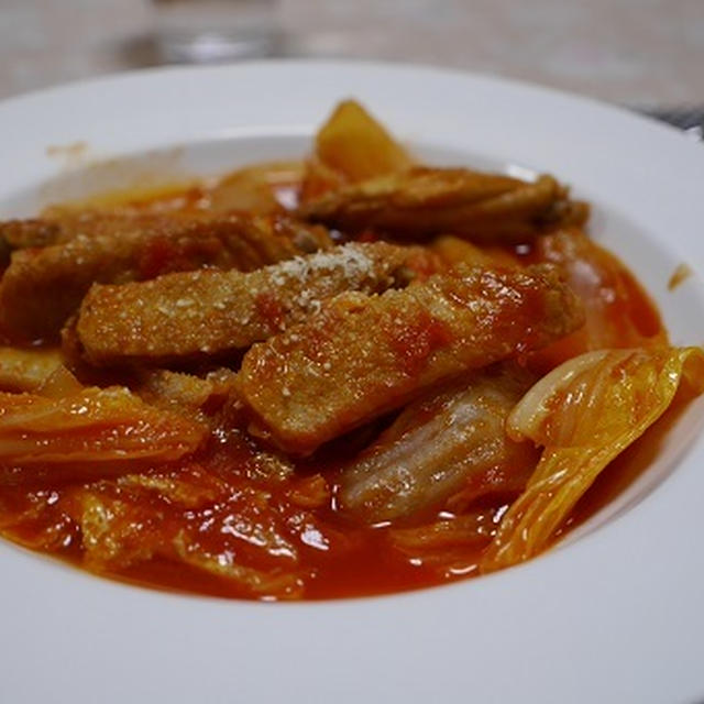 手羽中と白菜のトマト煮