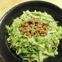 レシピブログモニター〜納豆レタスサラダ麺♪