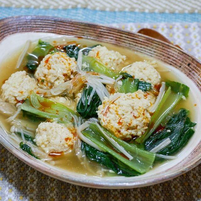 ふんわり鶏団子とチンゲン菜の春雨スープ&「百貨店時代の仲間と忘年会でした」