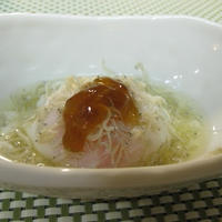温泉卵にジュレポン酢
