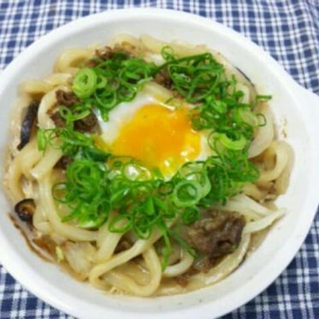 レンジで美味しいすき焼きうどん♪