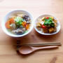 ■牛テールのスープご飯「コムタン」と厚揚げもやしのホットサラダの朝ごはん
