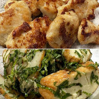 鶏むね肉の揚げ焼き＆魚河岸揚げの大葉和え＆庭のアジサイ♪