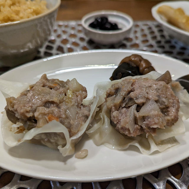 おせちリメイク「焼売」とむかごご飯
