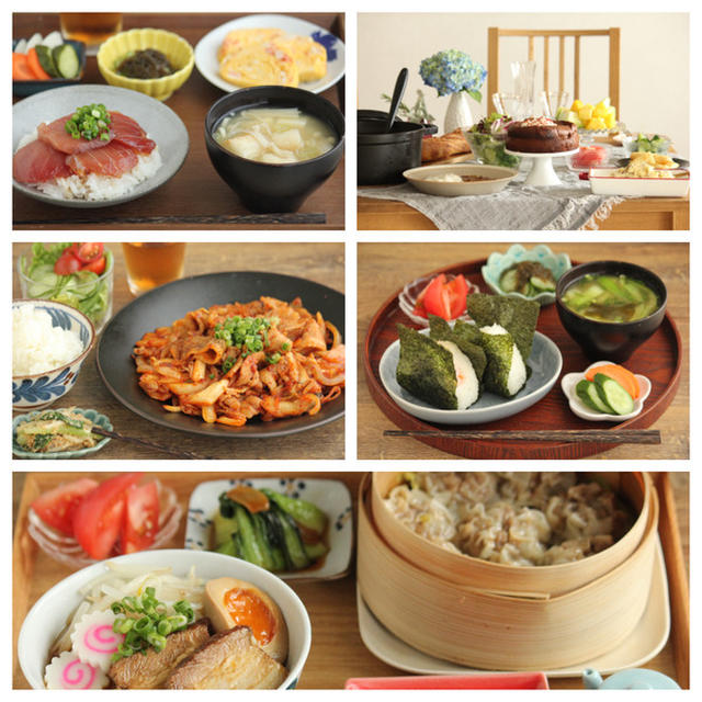 1週間献立（漬け丼や、ビーフストロガノフ、焼売など）