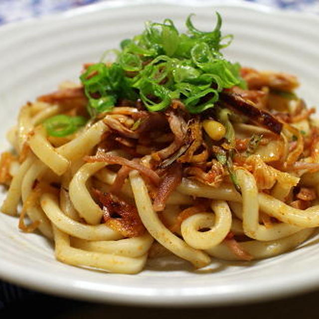 17/08/31　焼豚と桜エビのキムチ焼きうどん