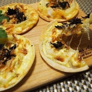 くらしのアンテナで掲載【乾物でイタリアン～超～簡単！Wチーズ～桜えびで餃子の皮ピザ】