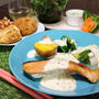 鮭と野菜のワンプレート  マスタードホワイトソース
