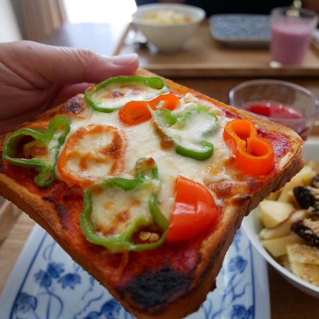 作り置きピザトースト、昨日の朝ごはん#本日のおうちごはん