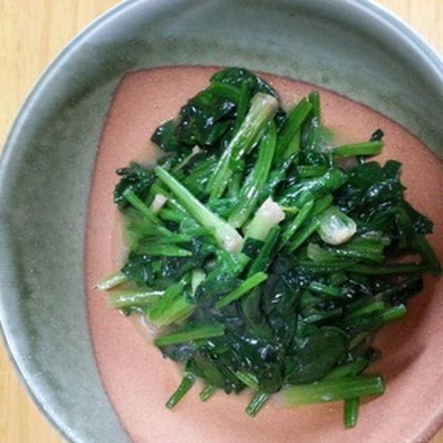 【焼き肉のタレ】簡単スタミナ料理☆ほうれん草の塩焼き肉のタレ炒め