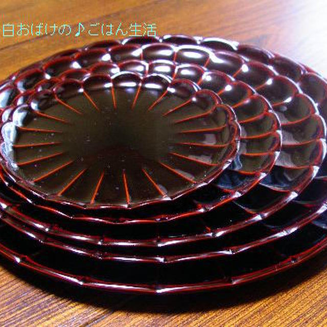 漆器　山田平安堂　菊皿「溜」