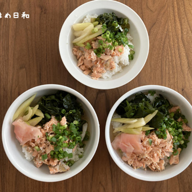 昼ごはん5days。【冷やしまぜ飯・麺・おにぎり＋具だくさん汁】