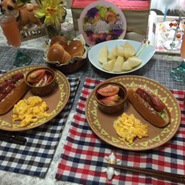 三連休最終日の朝食と昼食