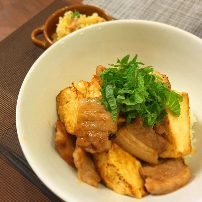 簡単＊美味しい♡万能ダレでお豆腐と豚バラの甘辛丼＊節約