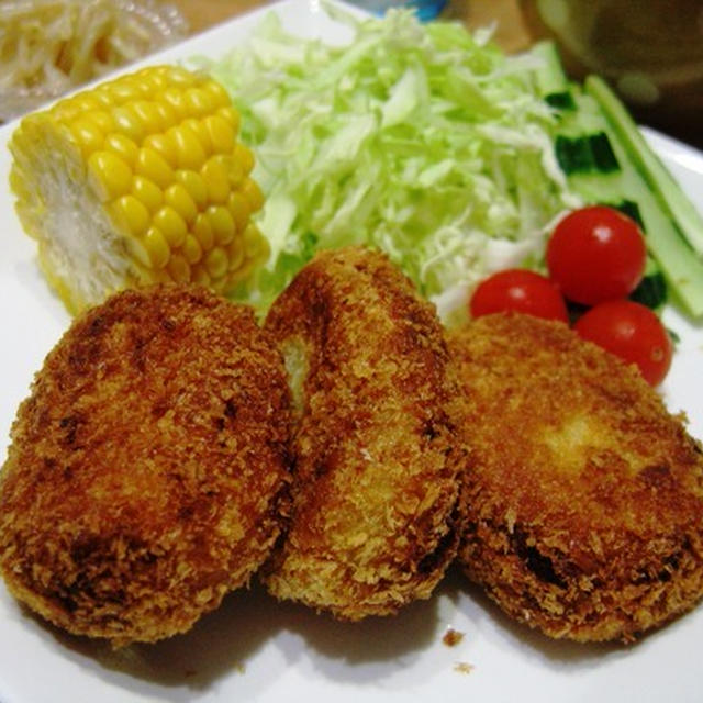 新じゃが、たまねぎでコロッケの晩ごはんとお弁当