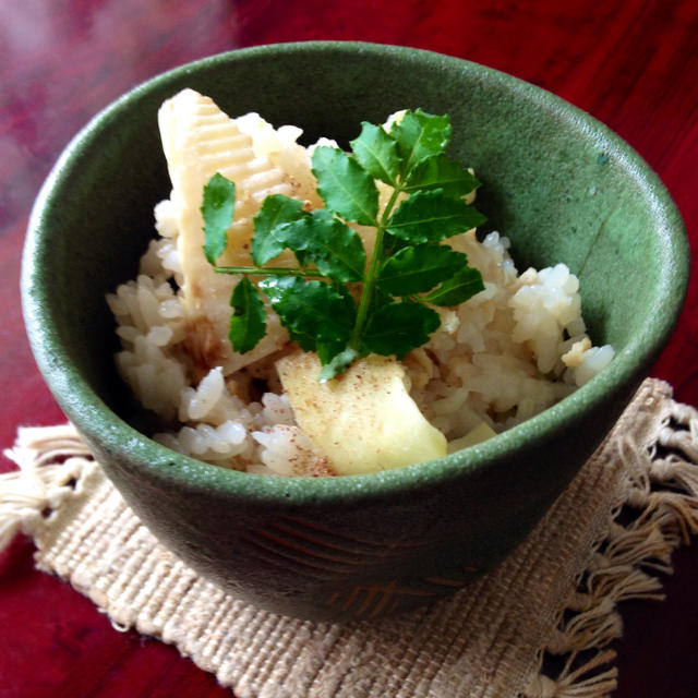 筍ご飯、お焦げなし。