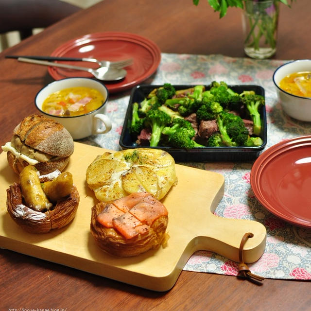 大好きな元町のパン屋さんのパンでパン祭り晩ごはん