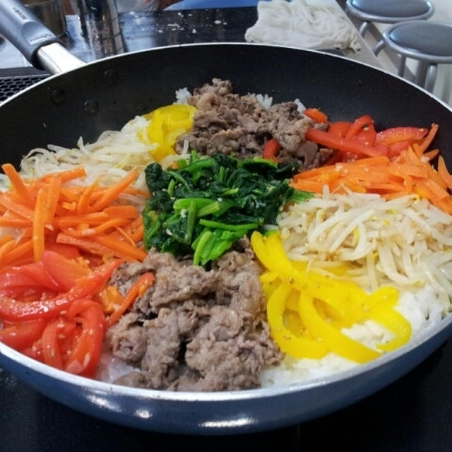 ままごとキッチン フライパンでビビンバ
