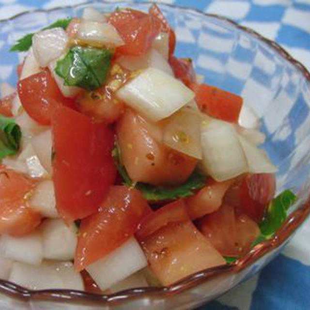 バルサミコの代わりにアレとアレで♪　スペイン料理のピリニャカ風トマトサラダ