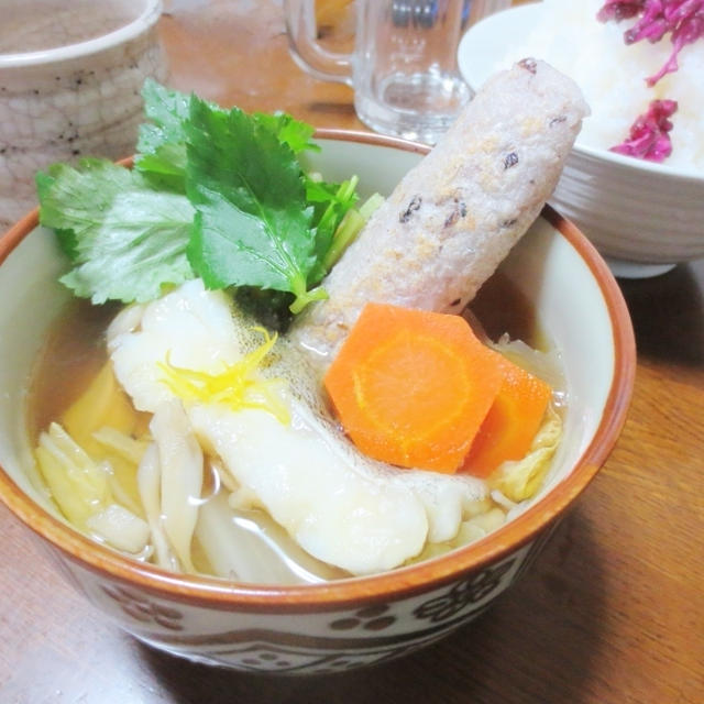 料理教室レシピ☆五穀米きりたんぽのあったかスープ