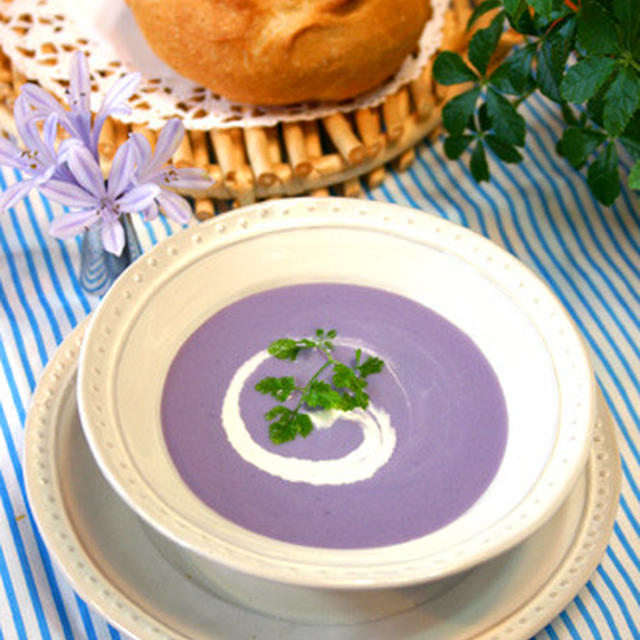 紫じゃがいもの冷製ビシソワーズ☆夏にぴったりスープ