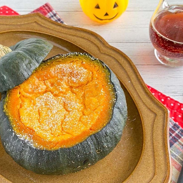 ＊材料5つ！坊ちゃんかぼちゃのまるごとパンプキンチーズケーキ＊