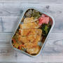 12/16～12/20のお弁当（豚肉のはちみつ生姜焼き、青梗菜と豚肉のオイスターソース炒め、鶏ひき肉と大豆のケチャップ炒め、明太じゃがフライとから揚げ海苔弁当、ウインナー野菜炒め）
