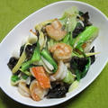 エビとチンゲン菜他の中華風炒めもの