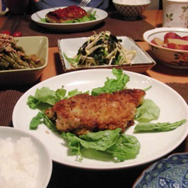 チキンカツとサツマイモの甘煮