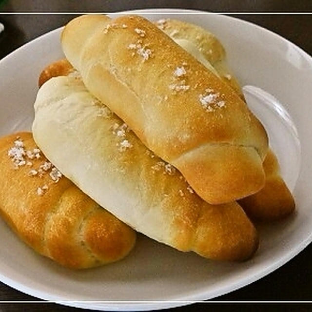 初☆塩パンと晩ご飯と