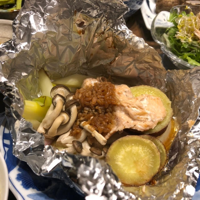 秋鮭のホイル焼き醤油麹