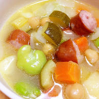 ソーセージといろいろ野菜のスープ