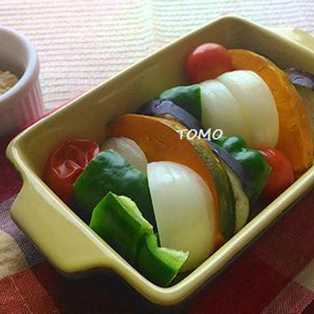 朝ベジレシピ♪レンジで簡単！夏野菜のレンジ蒸し