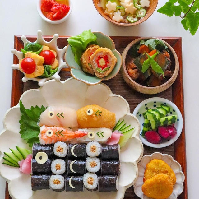 子どもの日なのでこいのぼり寿司作りました♩