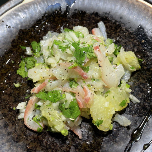 今日の一皿《鯛とグレープフルーツのマリネサラダ》Sea bream with grapefruits salad