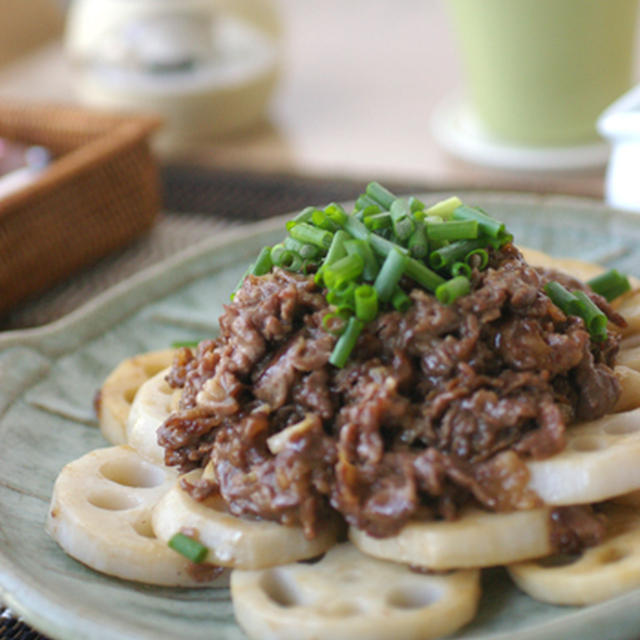 牛肉とれんこんのオイスター炒め