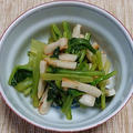 小松菜とちくわのわさびめんつゆ味、枝豆の塩茹で