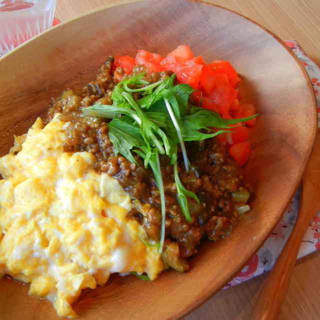 牛蒡と茄子の和風キーマカレー