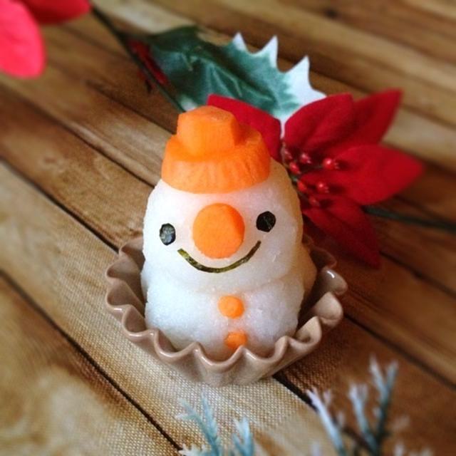 大根おろしアート＊雪だるま デコ鍋