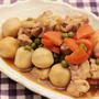 鶏と里芋の簡単煮物　ブロッコリーとベーコンのパスタ