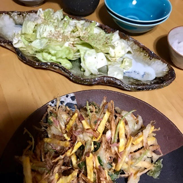 お野菜たっぷりのかき揚げと とり天で夕飯です By アミュレットさん レシピブログ 料理ブログのレシピ満載