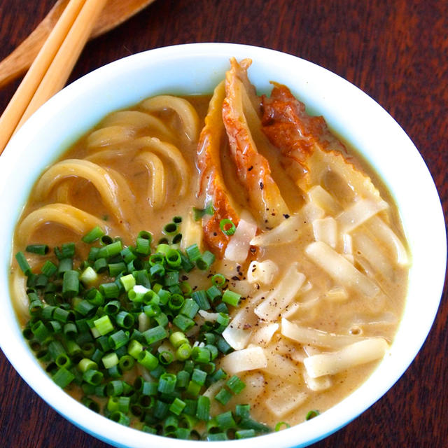 豆乳 & カレールーで「クリーミー過ぎるカレーうどん」が出来ちゃうよ。