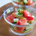 トマトときゅうりのなめこのサラダ＊つるんとおいしい♪子どもと食べる夏野菜レシピ