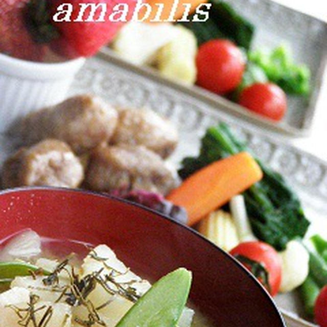 肉団子と野菜の定食