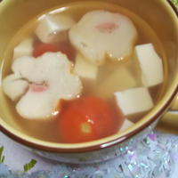 お料理レシピその④★(クリスマスなのに⁉️)和風☆トマトとお麩とお豆腐のお吸い物★
