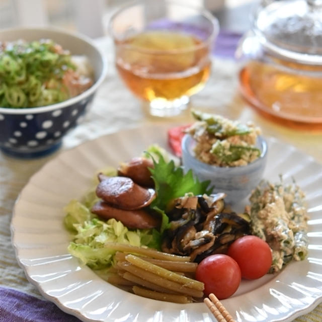 納豆ご飯とワンプレート朝ごはん