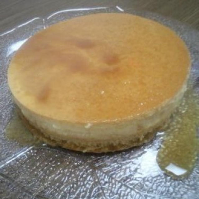 今日のおやつは「プリンケーキ」