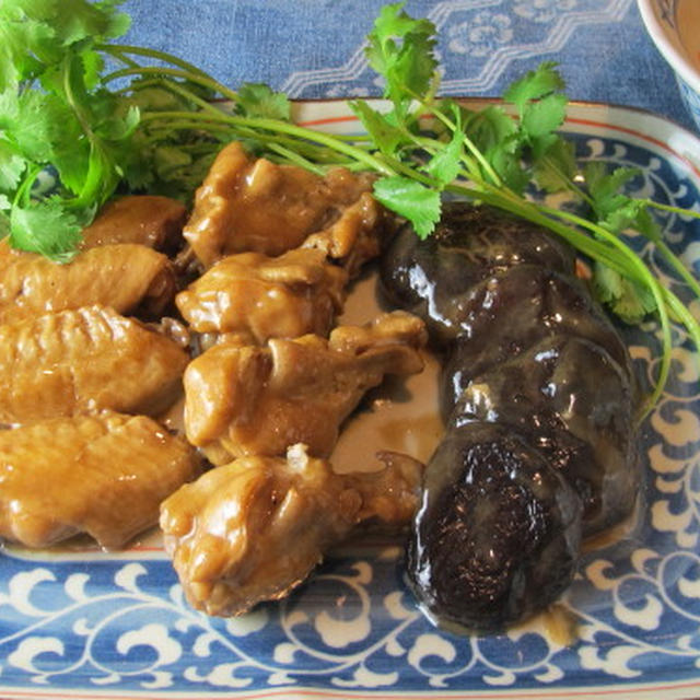 手羽先と干ししいたけの中華風煮物　　1・21・2013